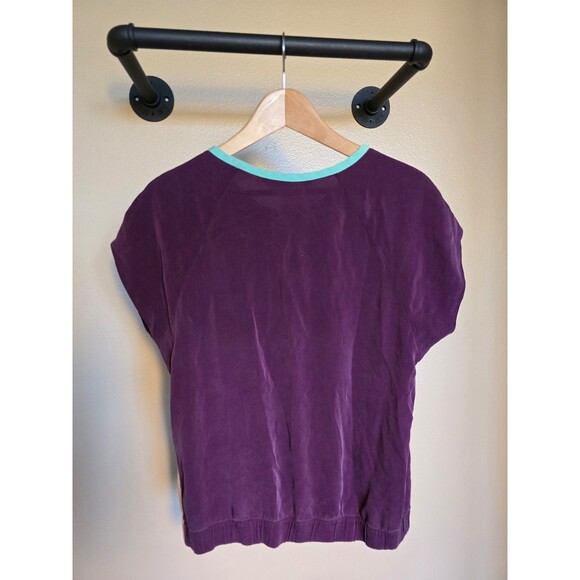 Diane Von Furstenberg color block silk baseball style shirt women's size medium - Picture 3 of 10